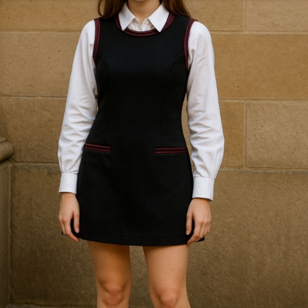 Rare Y2K Brown Mini Academia Dress Small